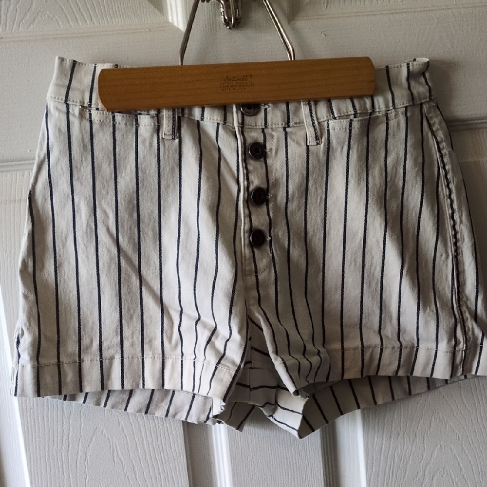 Sincerely Jules High Waist Striped Shorts - White and Black